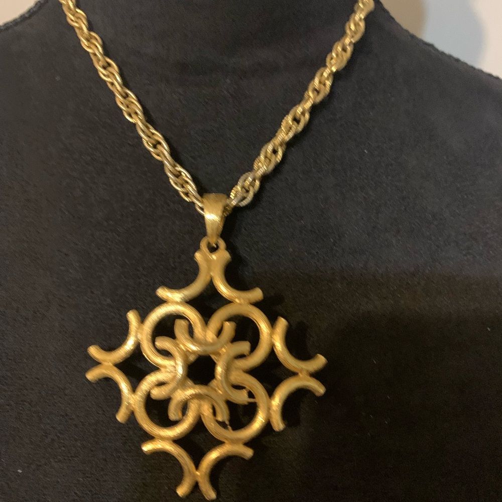 Gold Statement Necklace - image 1